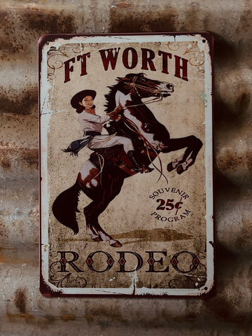 Ft Worth Rodeo Tin Sign