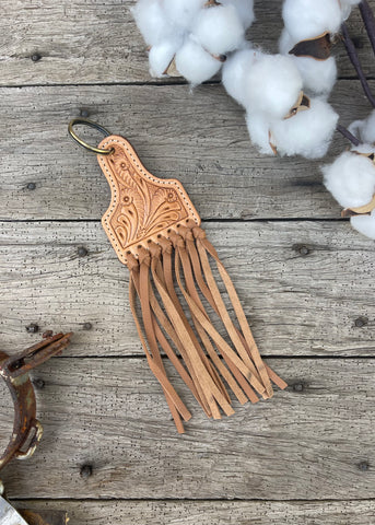 Tooled Leather Keyring