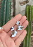 cowgirlin_stud_cowgirl_cow_print_cowprint_western_earrings_polymer_clay_handmade_mack_and_co_designs_australia