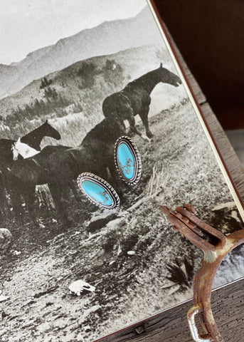 Turquoise Stone Stud Earrings
