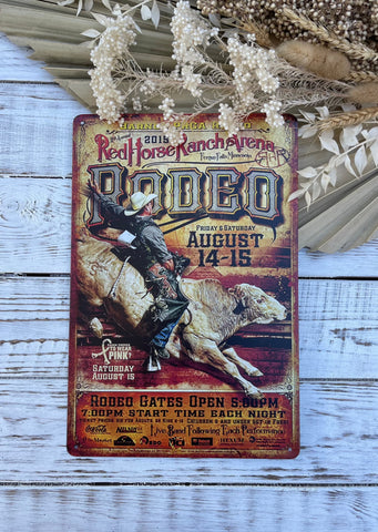 Red Horse Ranch Arena Rodeo Tin Sign
